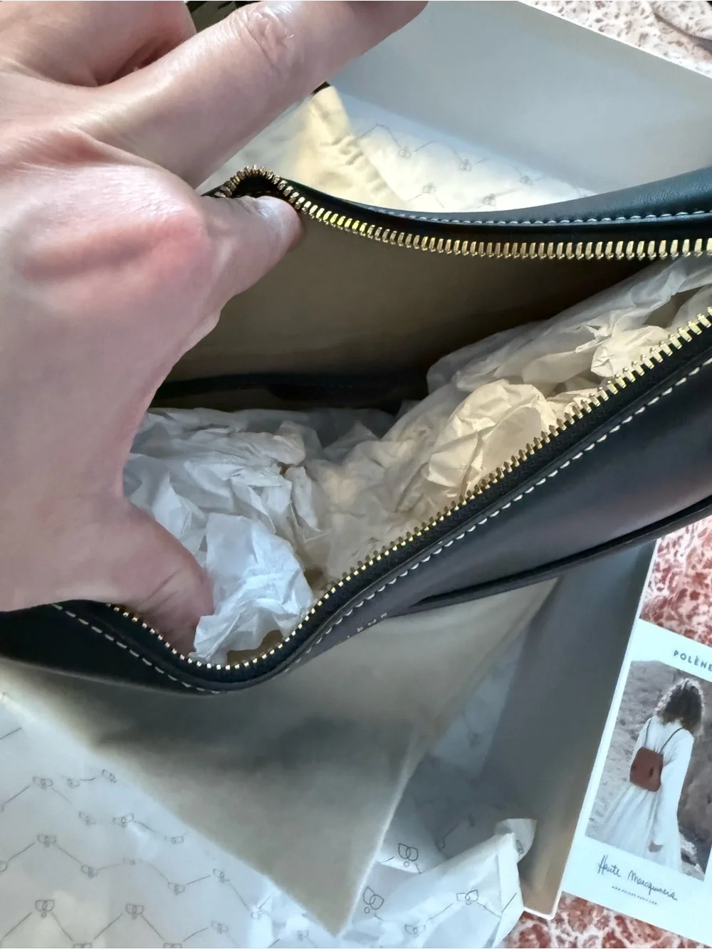 Polene Numero Dix Hobo in Smooth Black